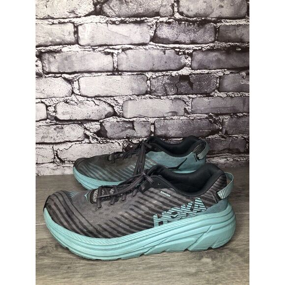 HOKA ONE ONE Rincon Charcoal Gray Aqua Blue Running Shoes Women 10.5M US/43 1/3 - Picture 15 of 16